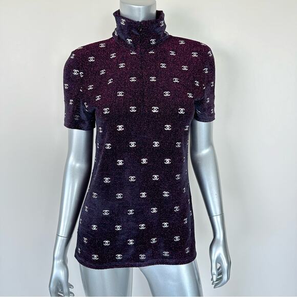 CHANEL CC logo women top size 42 FR or 8 US Authentic - Picture 1 of 10